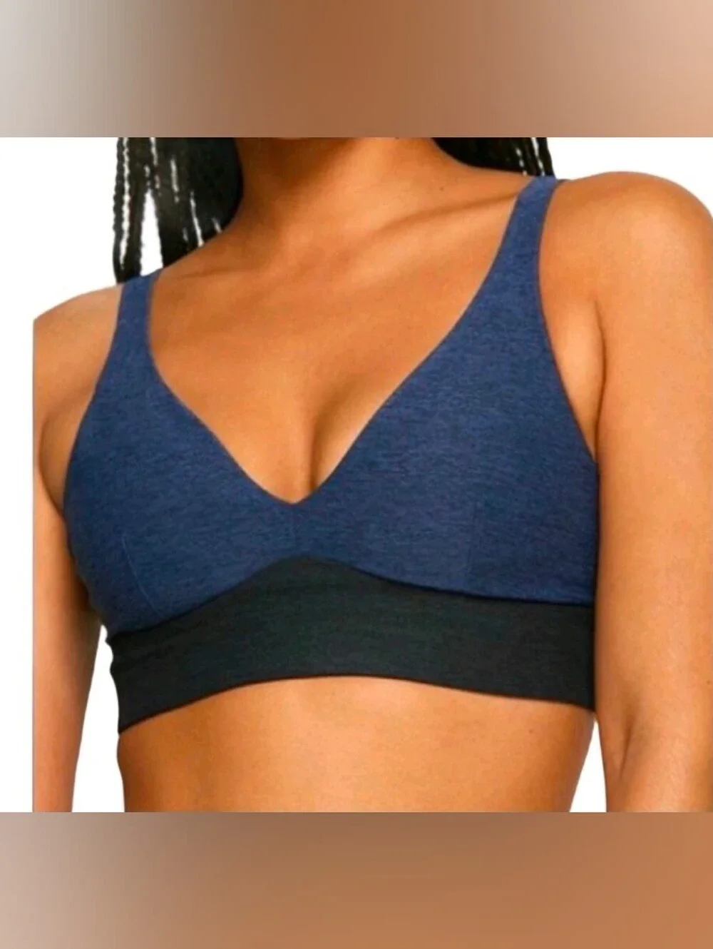 Outdoor Voices Seamless Plunge Sports Bra Colorblock Gym Lightweight Size XS